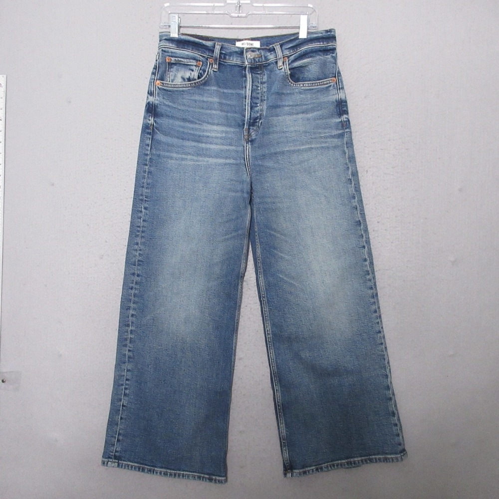 RE/DONE Jeansโ 28 High Rise Wide Leg Crop Crafted Button Fly Contemporary Boho